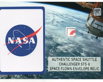 Space Shuttle Challenger Space Flown Envelope Photo Display - Relics Relic Philately Postage History NASA Astronaut ISS STS-8 Wall Decor