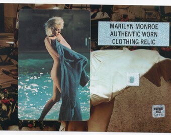 Marilyn Monroe Worn Relic Photo Display - Actress Sex Symbol Dress Wardrobe Costume Diamonds Are A Girls Best Friend Wall Art Decor Rare COA