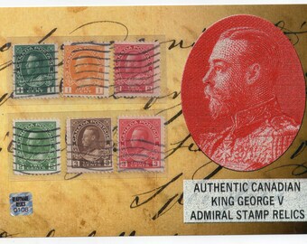 King George V Admiral Stamp Photo Display - Relics Relic KGV Canada Canadian Philately Postage History Wall Decor