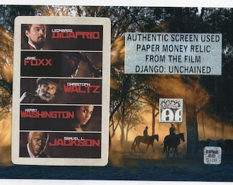 Django Unchained Prop Money Photo Display - Quentin Tarantino Leonardo DiCaprio Jamie Foxx Iconic Movie Academy Award Wall Art Decor COA
