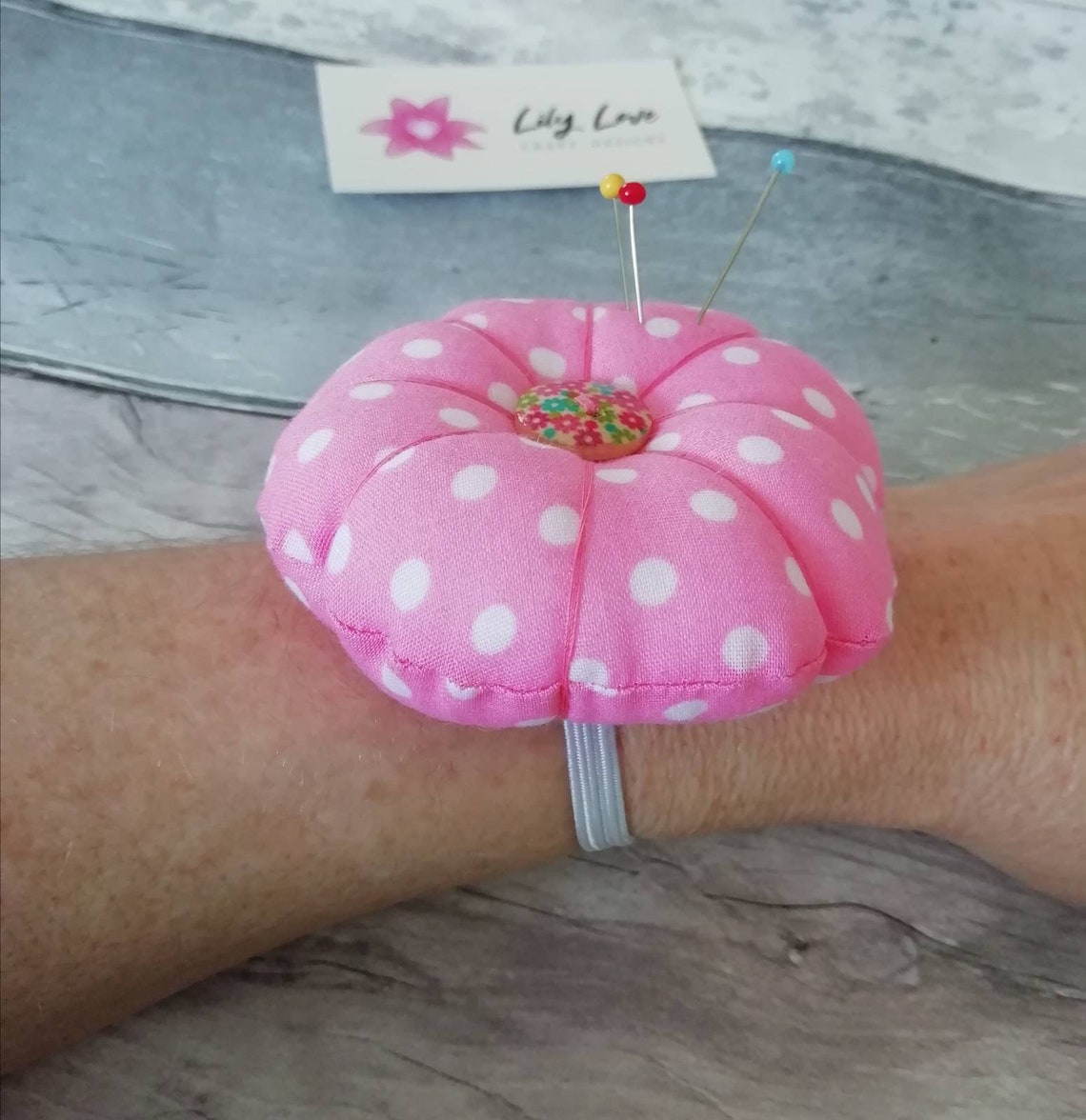Wrist Pin Cushion With Pins Etsy
