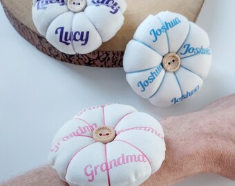 Personalised gift Wrist pin cushion Pin cushion with pins Sewing gift