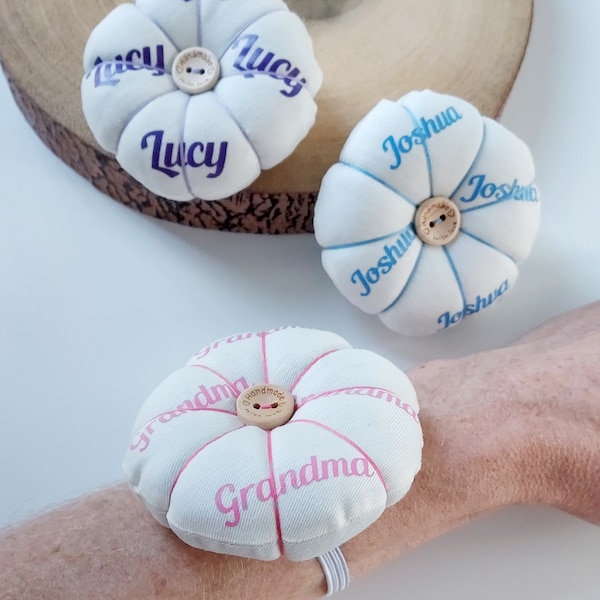 Personalised gift Wrist pin cushion Pin cushion with pins Sewing gift