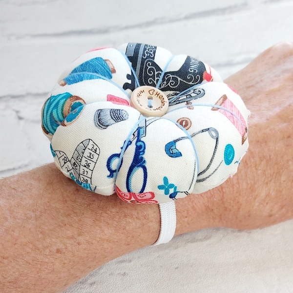 Wrist pin cushion Sewing gift Pin cushion with pins