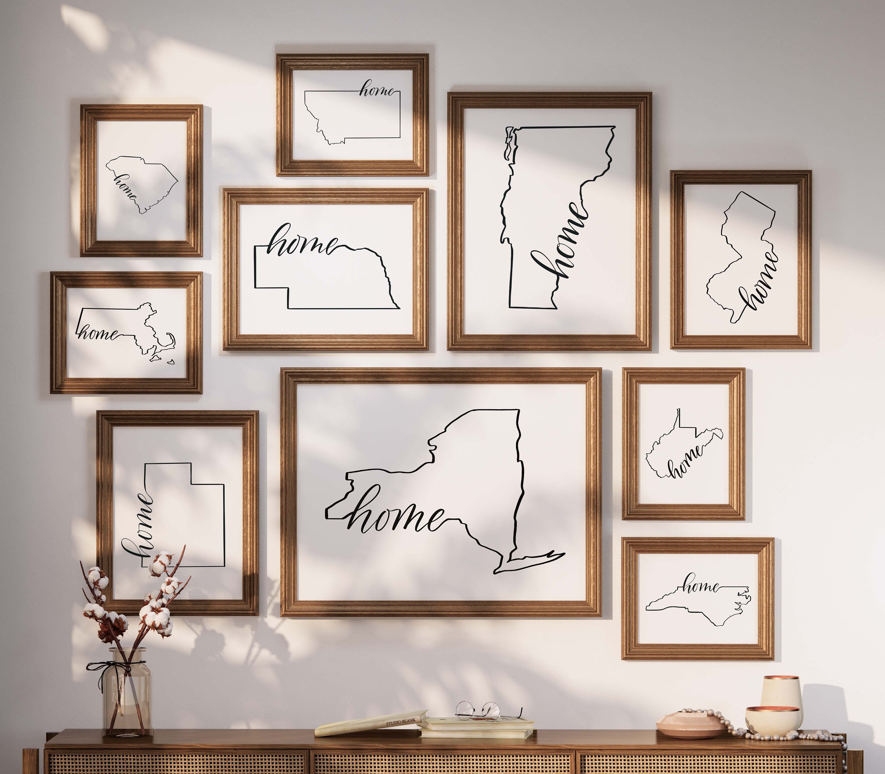 State Outline Art State Map Wall Art State Outline Housewarming Gift