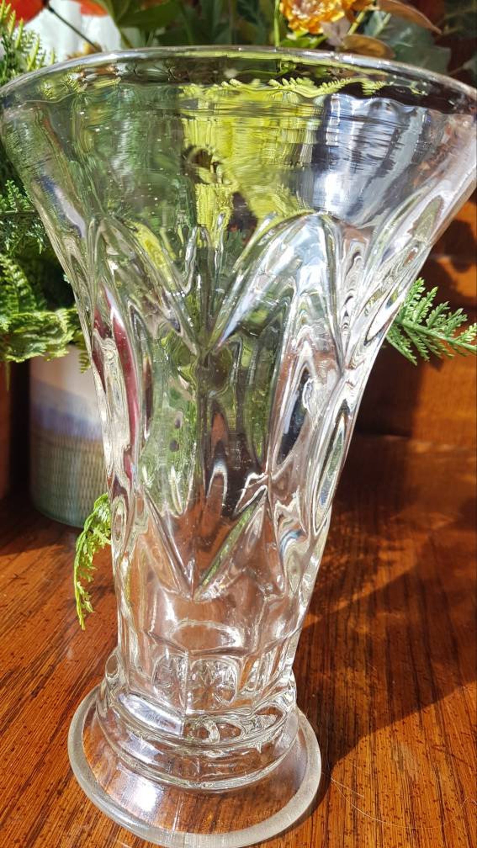 Vintage clear glass vase 1700s Etsy