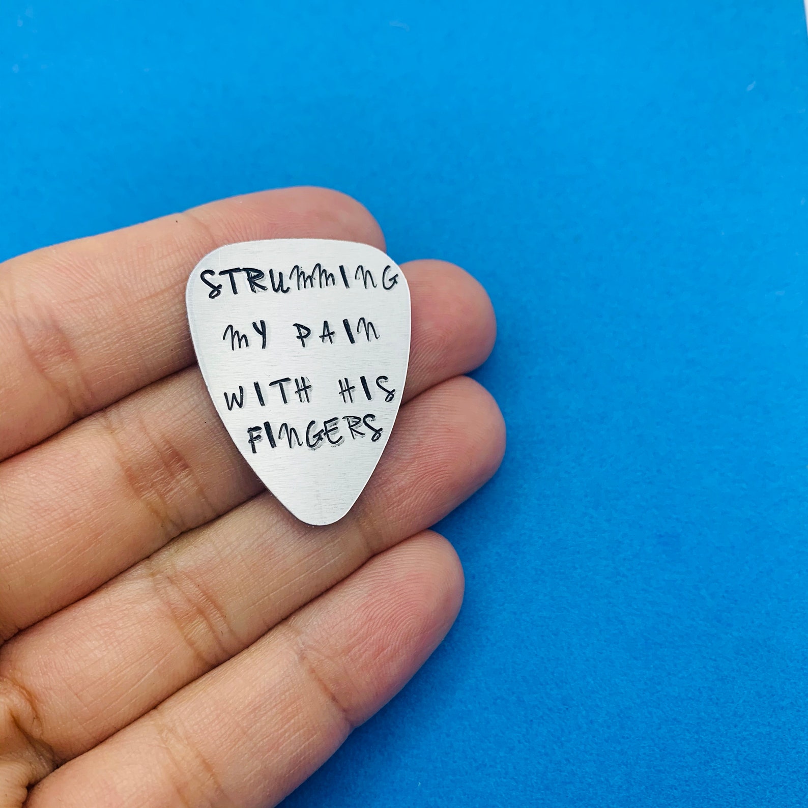 Strumming My Pain With His Fingers / Music Lyrics Guitar Pick Etsy