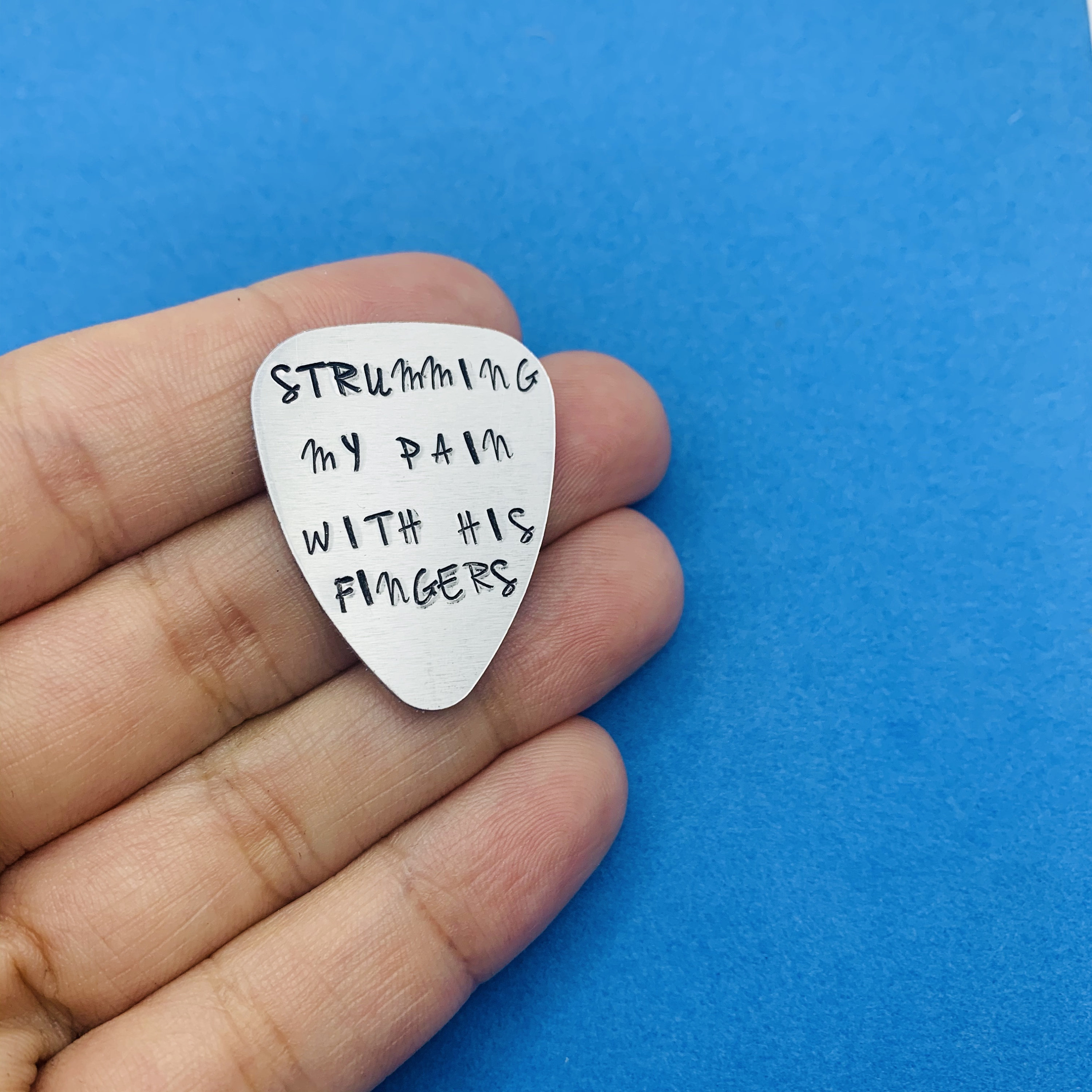Strumming My Pain With His Fingers / Music Lyrics Guitar Pick Etsy