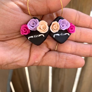 Polymer Clay Earrings/Frida Inspired