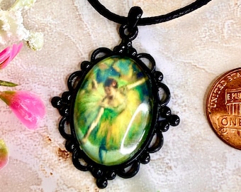 Degas Ballerina Cameo Pendant Necklace - Fine Art Jewelry