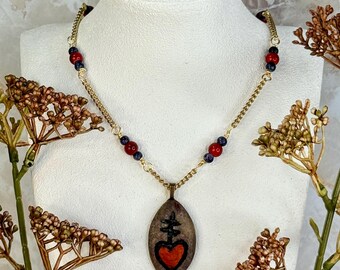 Egyptian Symbol for Beauty pendant necklace Polymer Clay Amulet