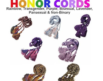 Rainbow Graduation Honor Cord LGBTQ Gay Grad Pansexual Bisexual Non-Binary Transgender Lavender Purple Gender Queer NonBinary Trans Bi