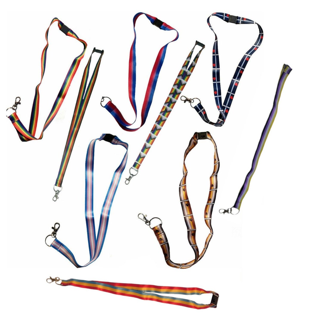 ID Badge Holder Lgbt Pride NHS Rainbow Striped Lanyard For Keys - View #4