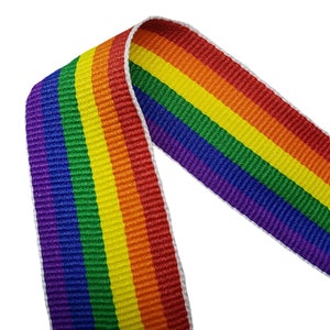 Rainbow Stripe Grosgrain Fabric Ribbon Gay LGBT LGBTQ Crafting 10 100 meters various widths