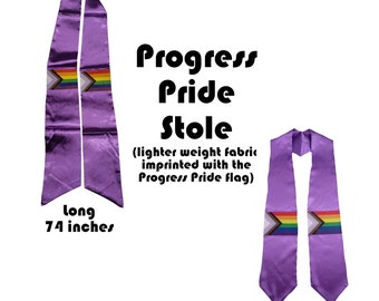 Progress Pride Rainbow LGBTQ Graduation Honor Stole Graduate Choir Sash Clergy LGBT Academic Grad Philly Black Brown Trans Inclusive