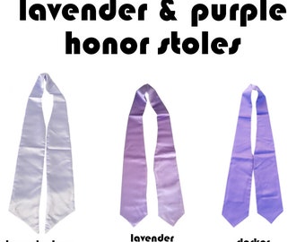 Lavender Purple Graduation Honor Stole Graduate Choir Sash Clergy LGBT LGBTQ Academic Grad