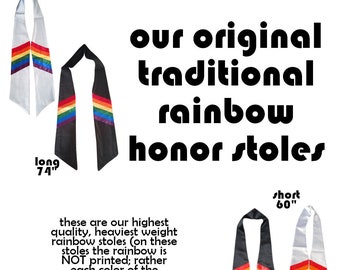 Rainbow LGBTQ Graduation Honor Stole Graduate Choir Sash Clergy LGBT Academic Grad