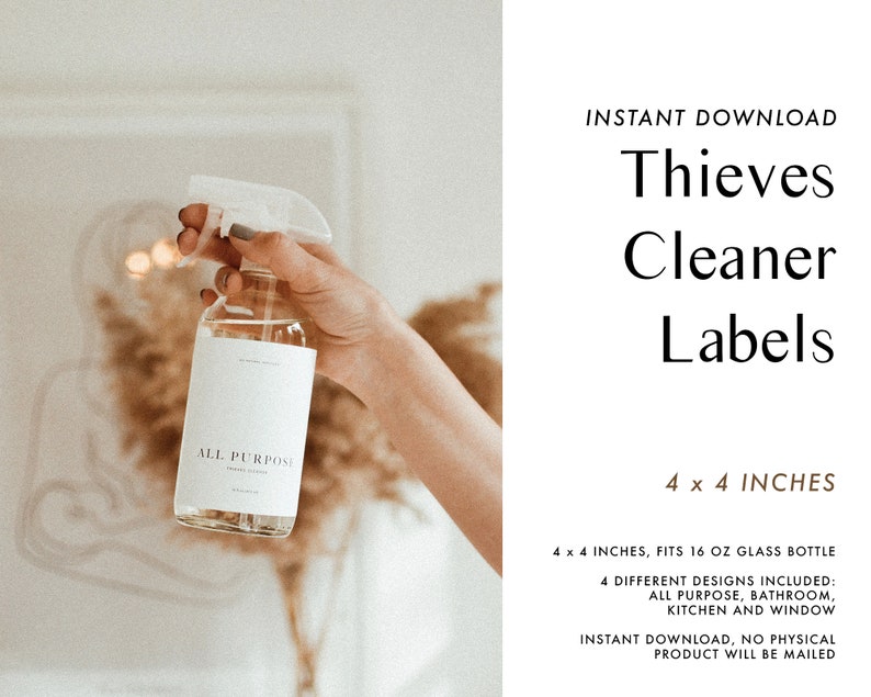 Thieves Cleaner Labels INSTANT DOWNLOAD 4 Variations Etsy