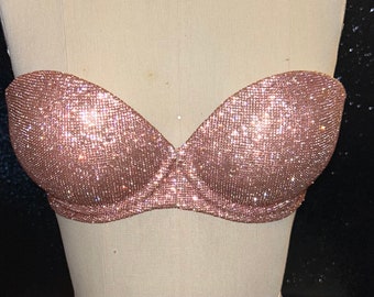 Rhinestone encrusted bras all colors