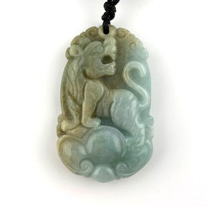 Jadeite Jade Tiger Chinese Zodiac Carved Rustic Pendant | Etsy
