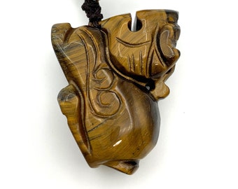 Tiger Eye Dragon Pixiu Rustic Dragon Chinese Carved Pendant, YW-0110-1646840764