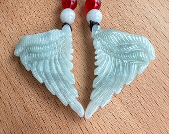 Angel Wings Jade Pendant, Grade A Jadeite Jade Pendant, WMC-0323-0000365