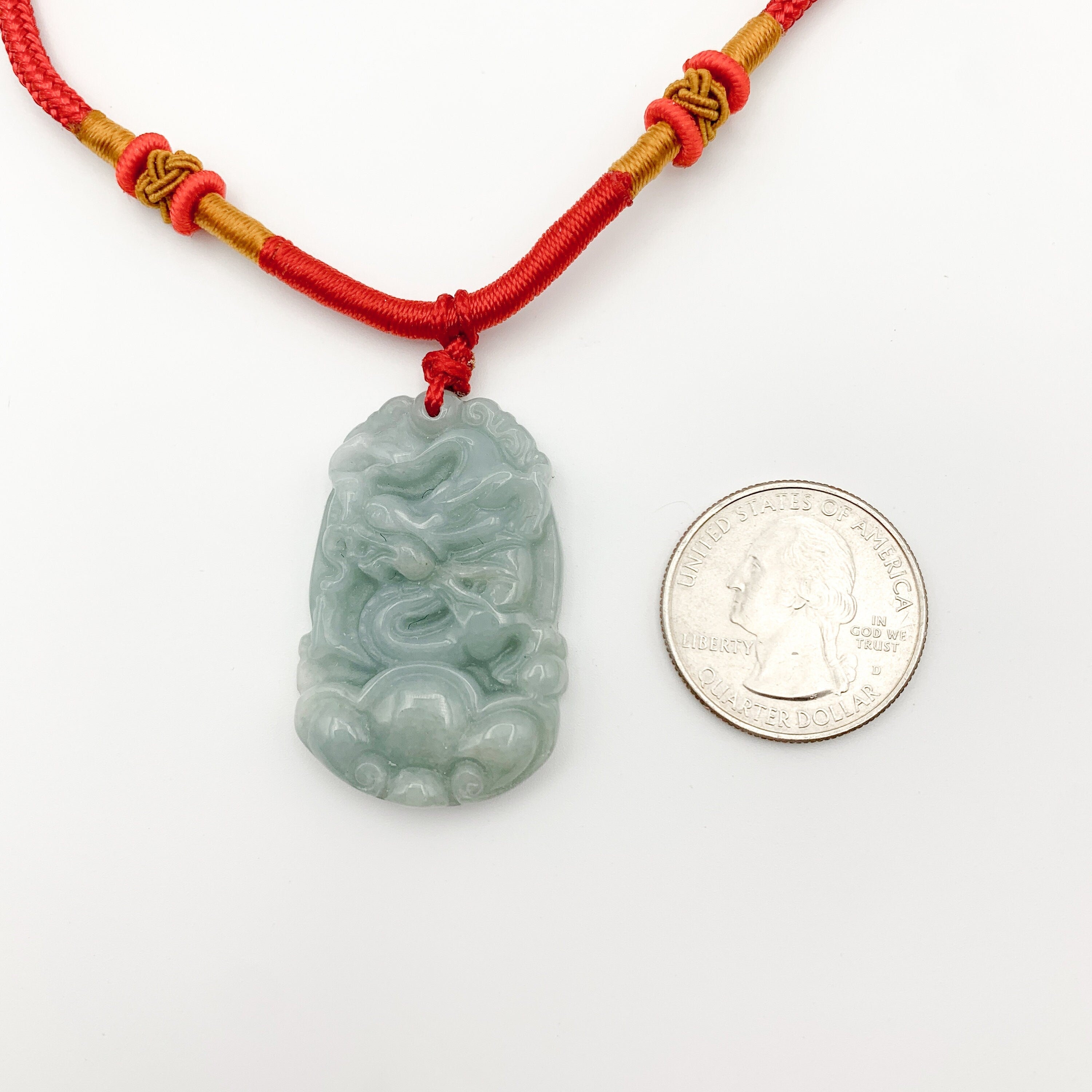 翡翠の龍の彫刻入りペンダントネックレス、YW-0110-1646545905 - Etsy 日本
