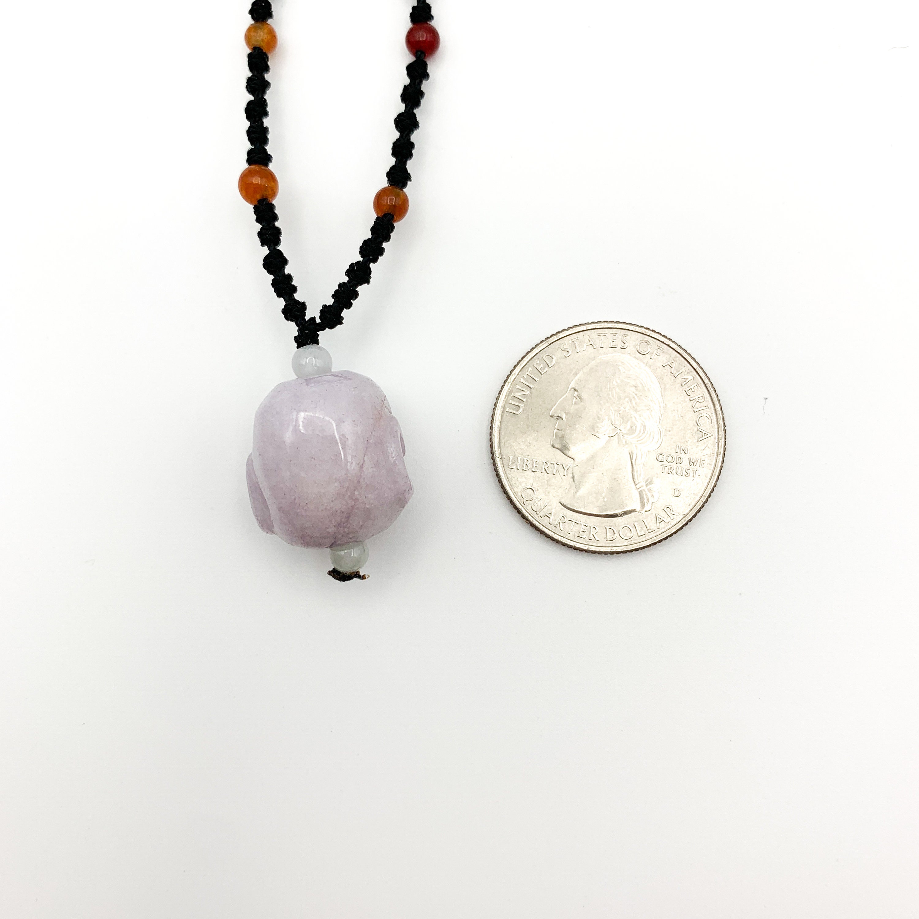 Purple Jadeite Jade Buddha Head Carved Pendant Necklace Etsy