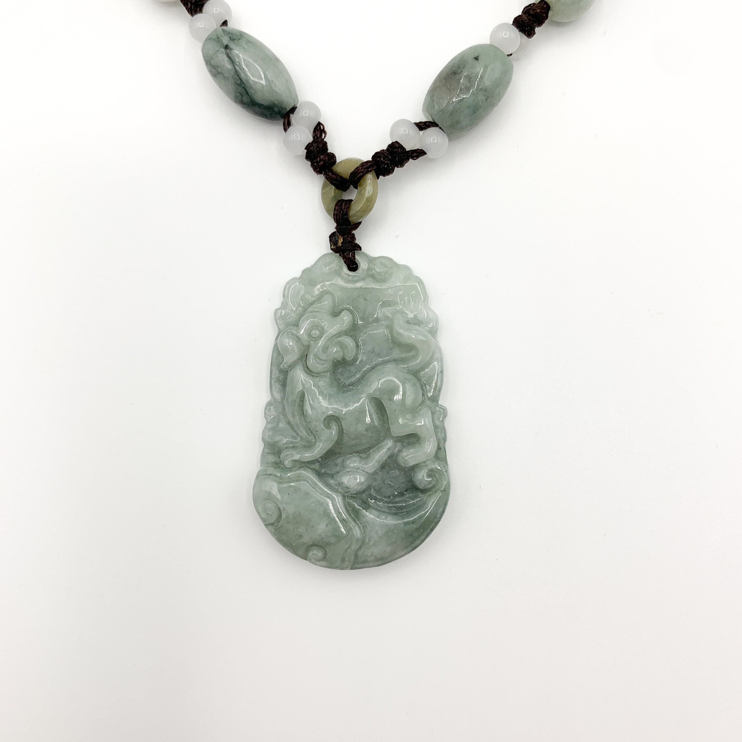 Jadeite Jade Dog Chinese Zodiac Hand Carved Pendant Necklace | Etsy