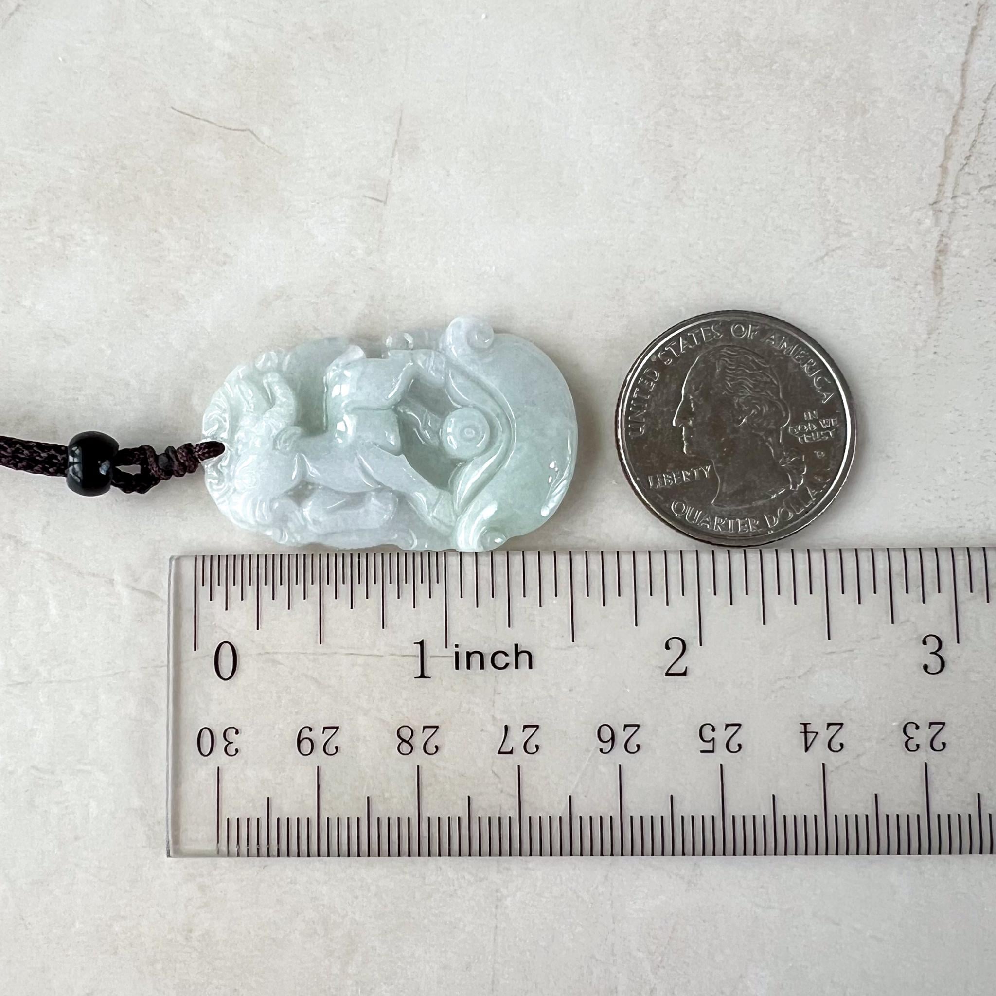 Jadeite Jade Sheep Goat Ram Chinese Zodiac Carved Pendant Jadeite Jade Sheep Goat Ram Chinese Zodiac Carved Pendant