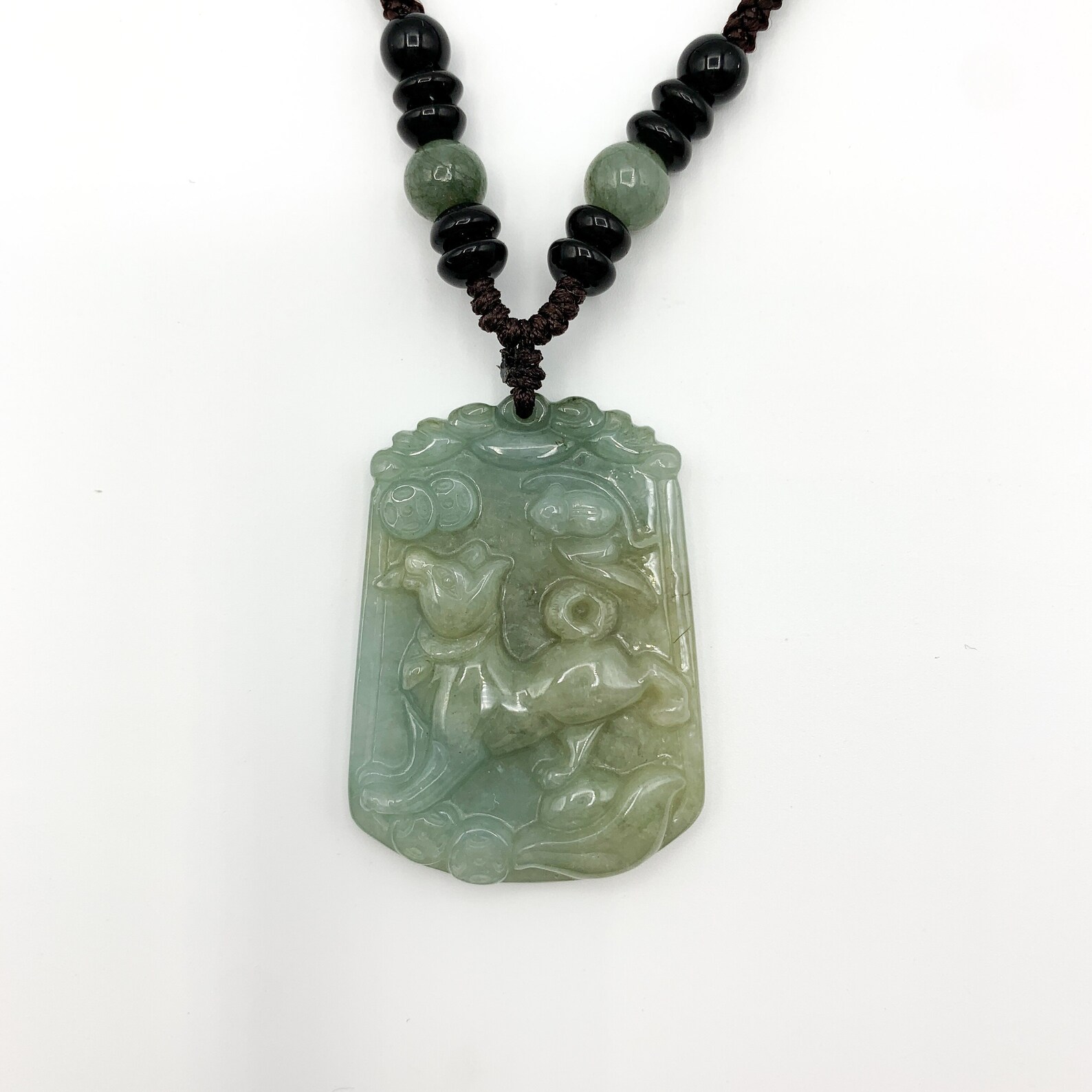 Jadeite Jade Dog Chinese Zodiac Carved Pendant Necklace - Etsy