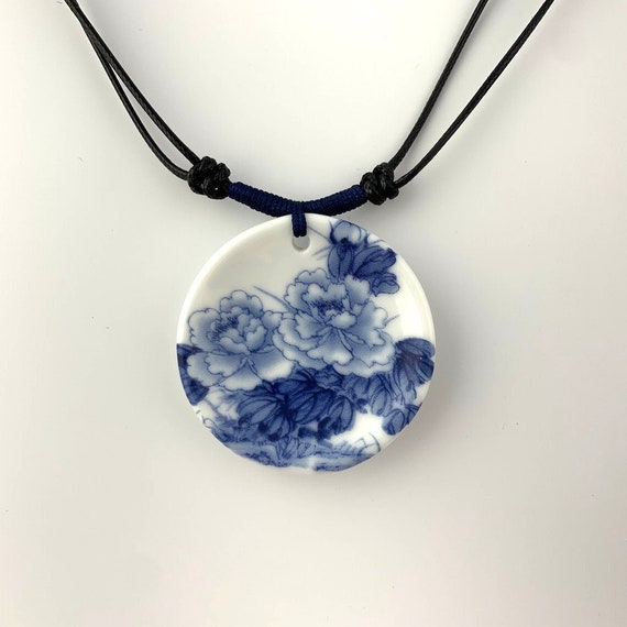 Chinese Porcelain Handmade Necklace Chinese Decorative Pendant