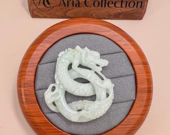 Collar grande con colgante de dragón de jadeíta, zodiaco chino, tallado a mano, ZYF-0622-1657550375