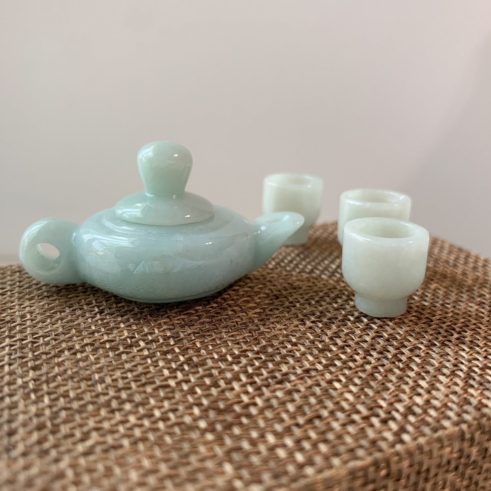 Jadeite Jade Tea Cup Tea Pot Set Ornament Decoration Etsy