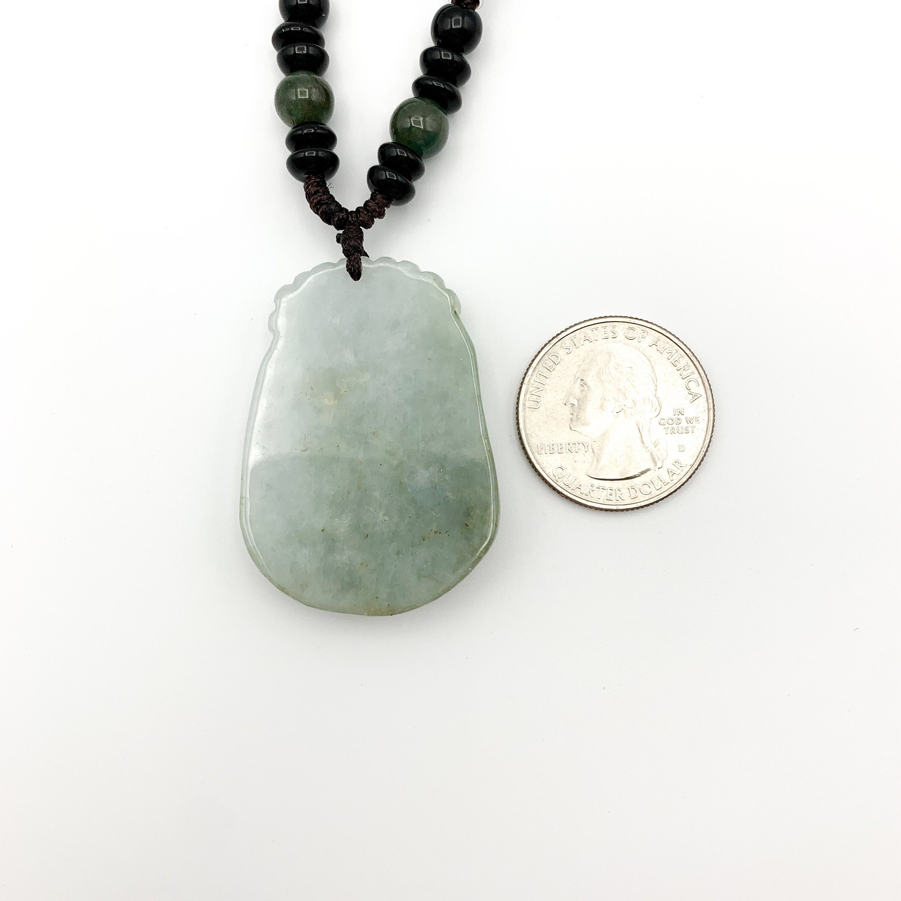 石笛　翡翠 ２４１０１８－２ Jadeite Jade Ox Bull Cow Chinese Zodiac Carved Pendant