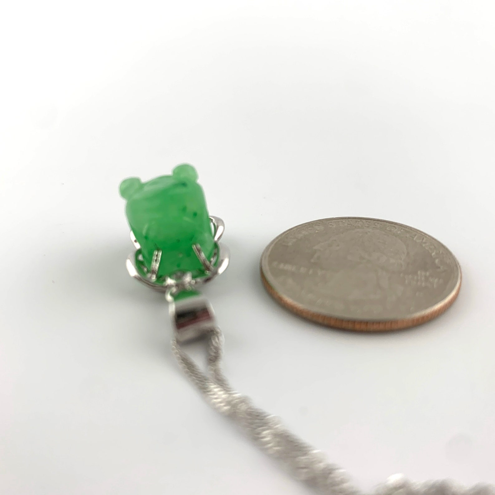 Jade Frog Sterling Silver Necklace Etsy