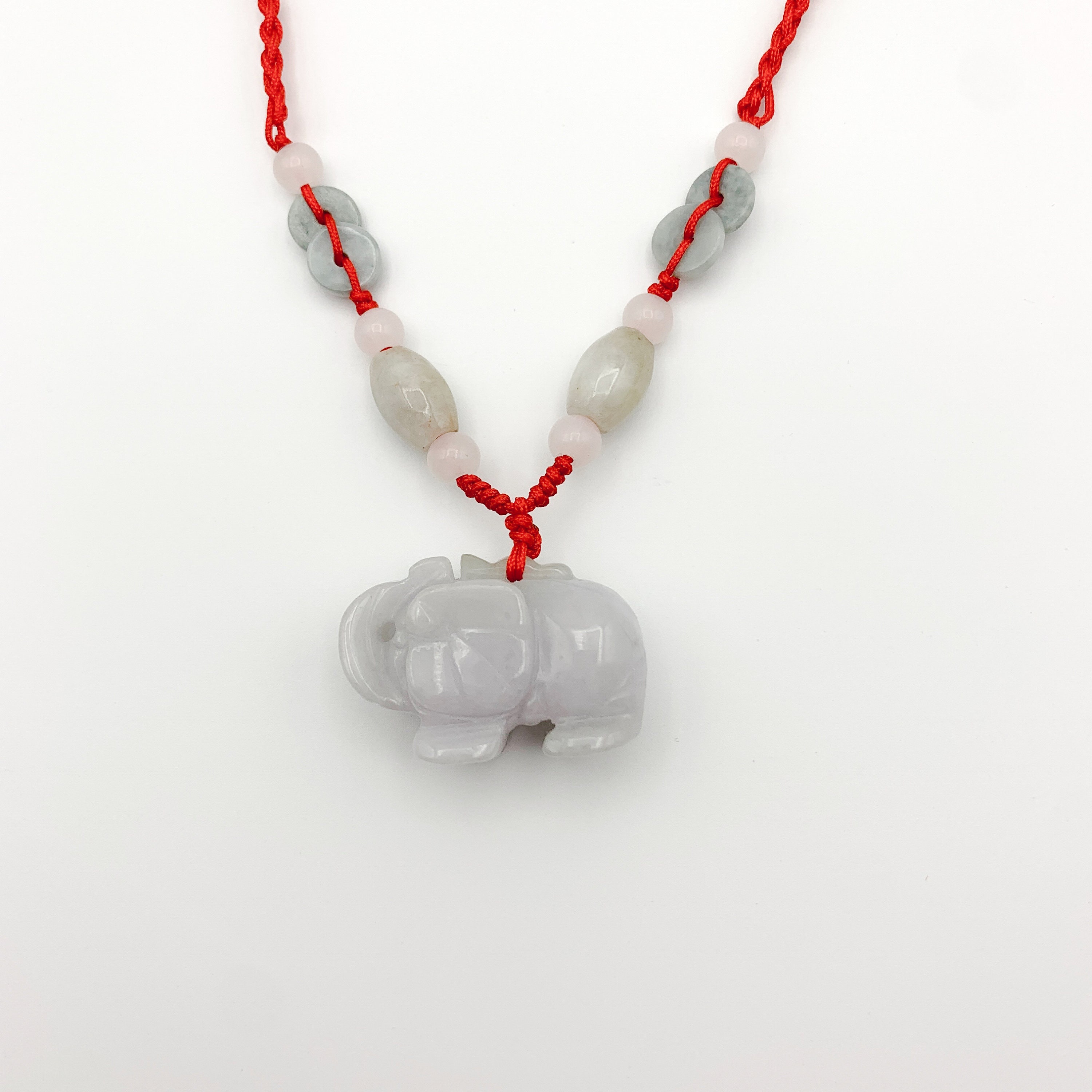 Purple Jadeite Jade Elephant Carved Necklace | Etsy