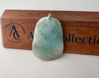 守護蛇翡翠ペンダント（スターリングシルバーの留め具付き）、翡翠翡翠