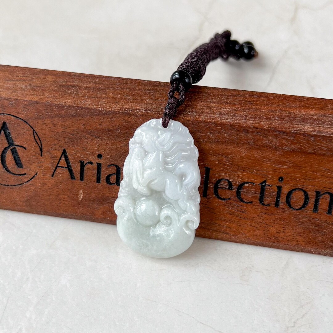 Jadeite Jade Horse Chinese Zodiac Carved Pendant Necklace, YJ-0321 ...