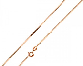 1.0 mm Rose Gold Plated 925 Sterling Silver Box Chain, Rose Gold Vermeil