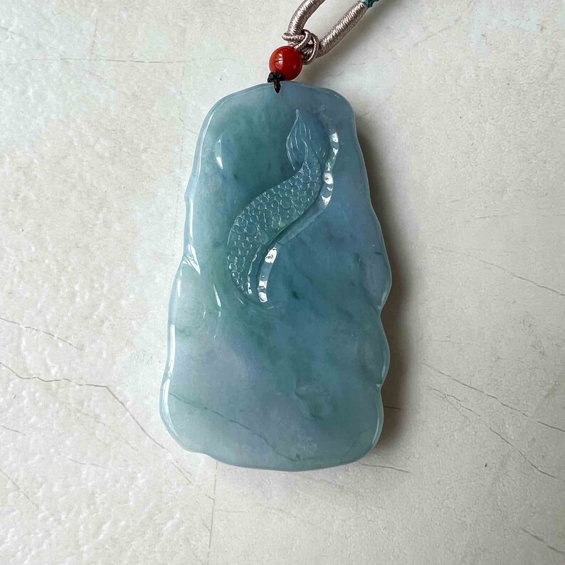 Hydd Light Blue Purple Jadeite Jade Dragon Chinese Zodiac Hand Carved ...