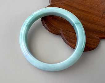 55.1 mm Light Green Burmese Type A Jadeite Jade Classic Bangle (Inner-Flat)