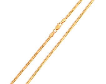 1.8 mm Rose Gold Plated 925 Sterling Silver Curb Chain, Rose Gold Vermeil Chain