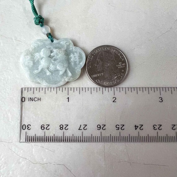 Jadeite Jade Longevity Lock Carved Necklace, 长命锁, 吉祥如意, YW