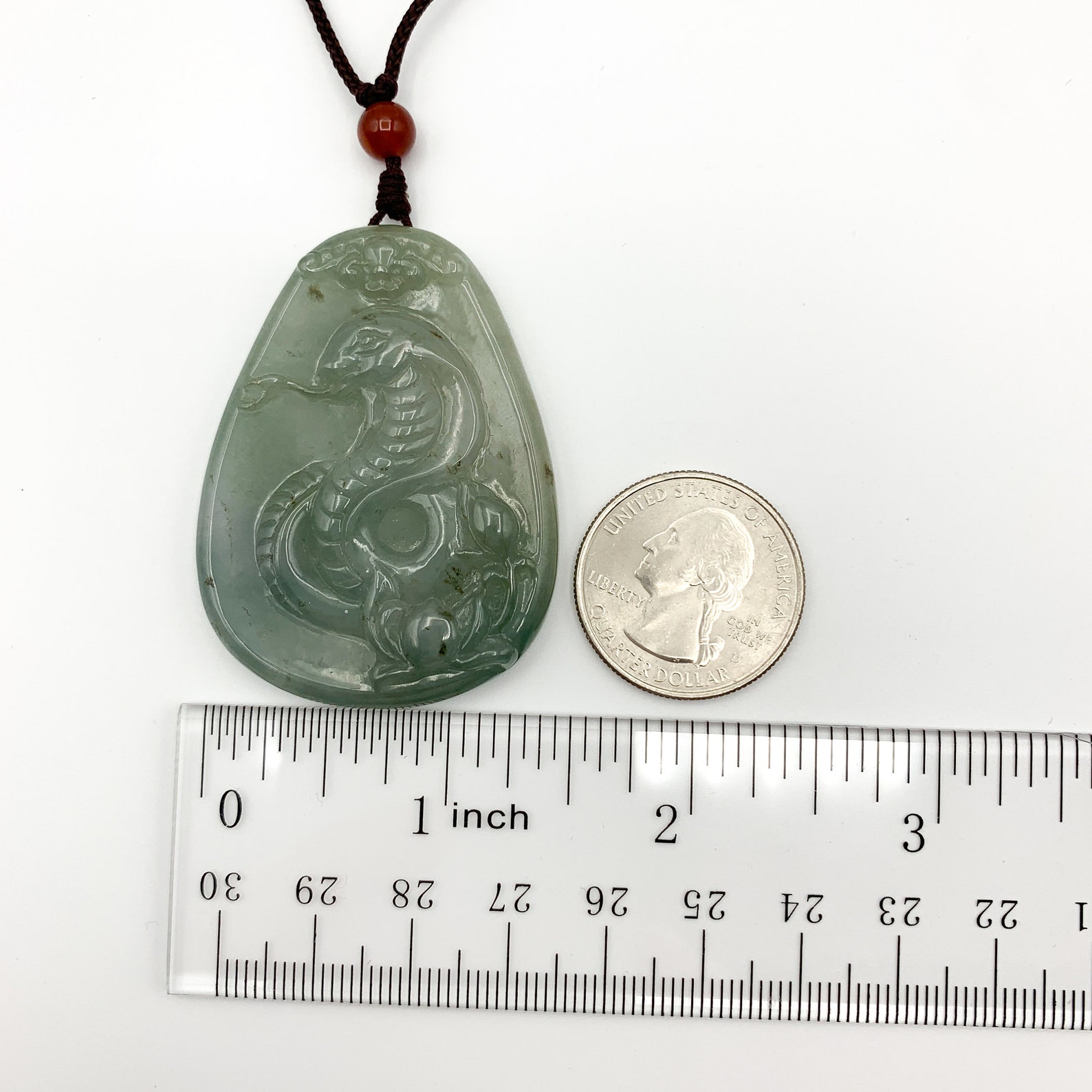 Jadeite Jade Snake Chinese Zodiac Carved Pendant Necklace Etsy