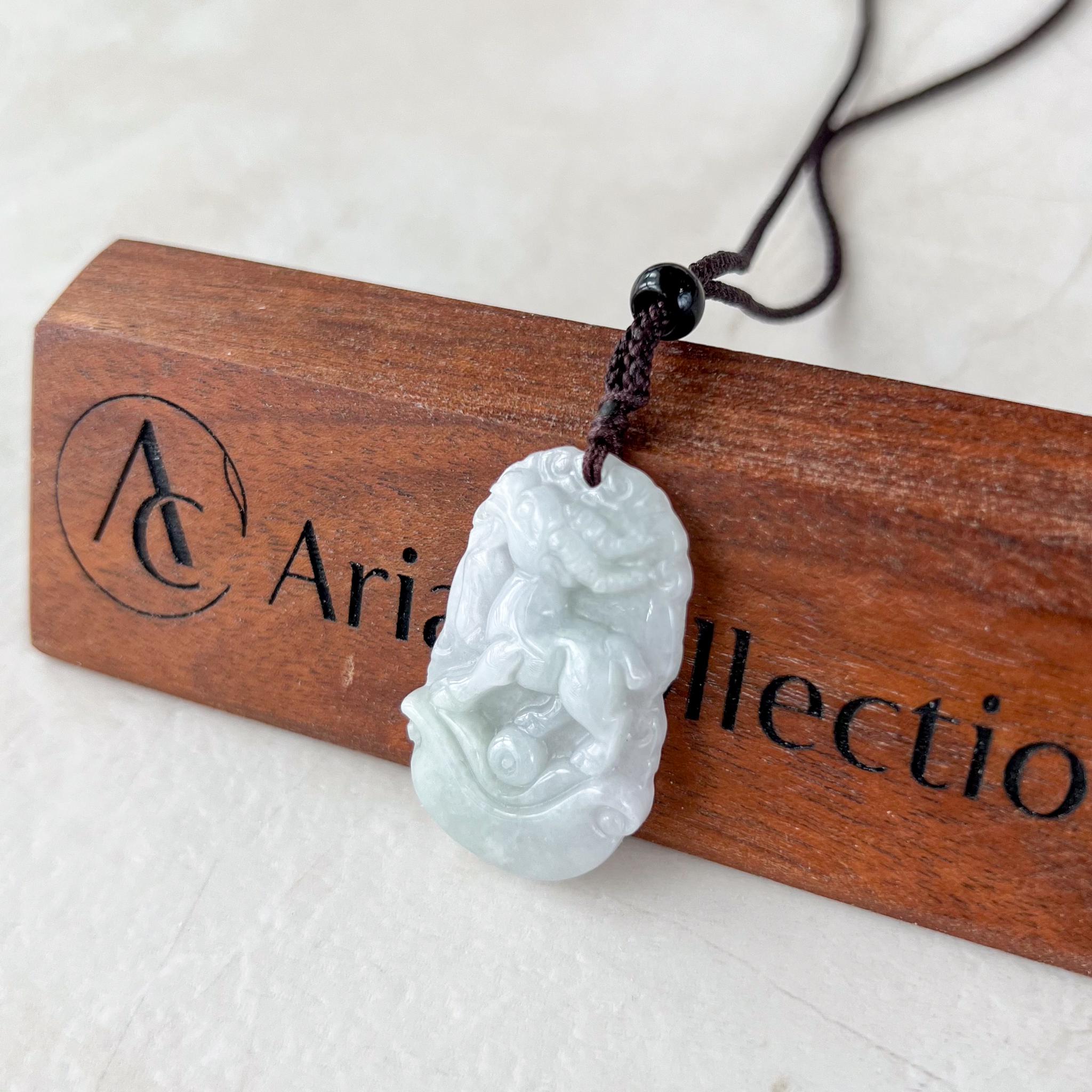 Jadeite Jade Sheep Goat Ram Chinese Zodiac Carved Pendant Jadeite Jade Sheep Goat Ram Chinese Zodiac Carved Pendant
