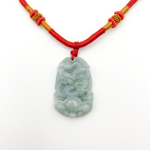 翡翠の龍の彫刻入りペンダントネックレス、YW-0110-1646545905 - Etsy 日本