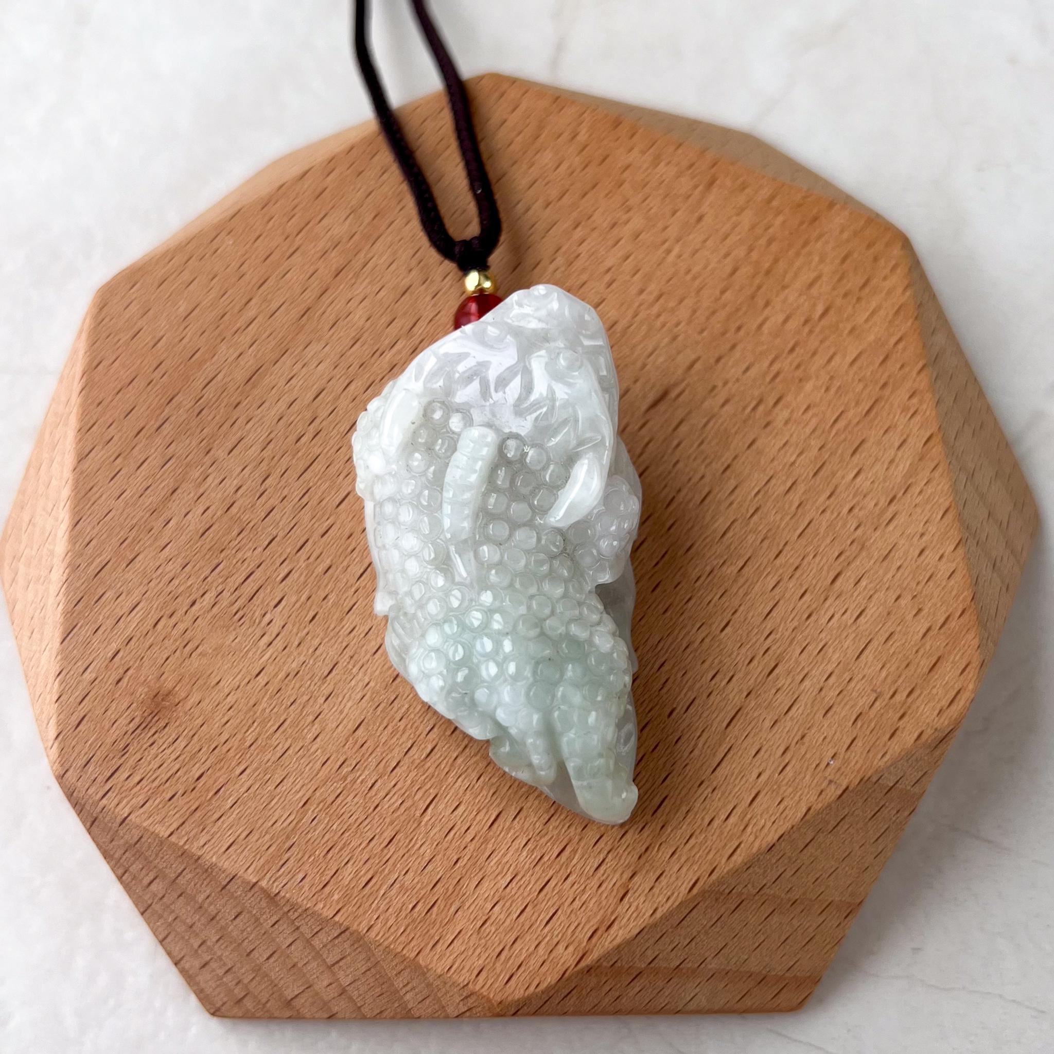 Jadeíta Jade Pixiu Pi Xiu Pi Yao Dragón León Feng Shui Colgante, YJ-0321-0331028