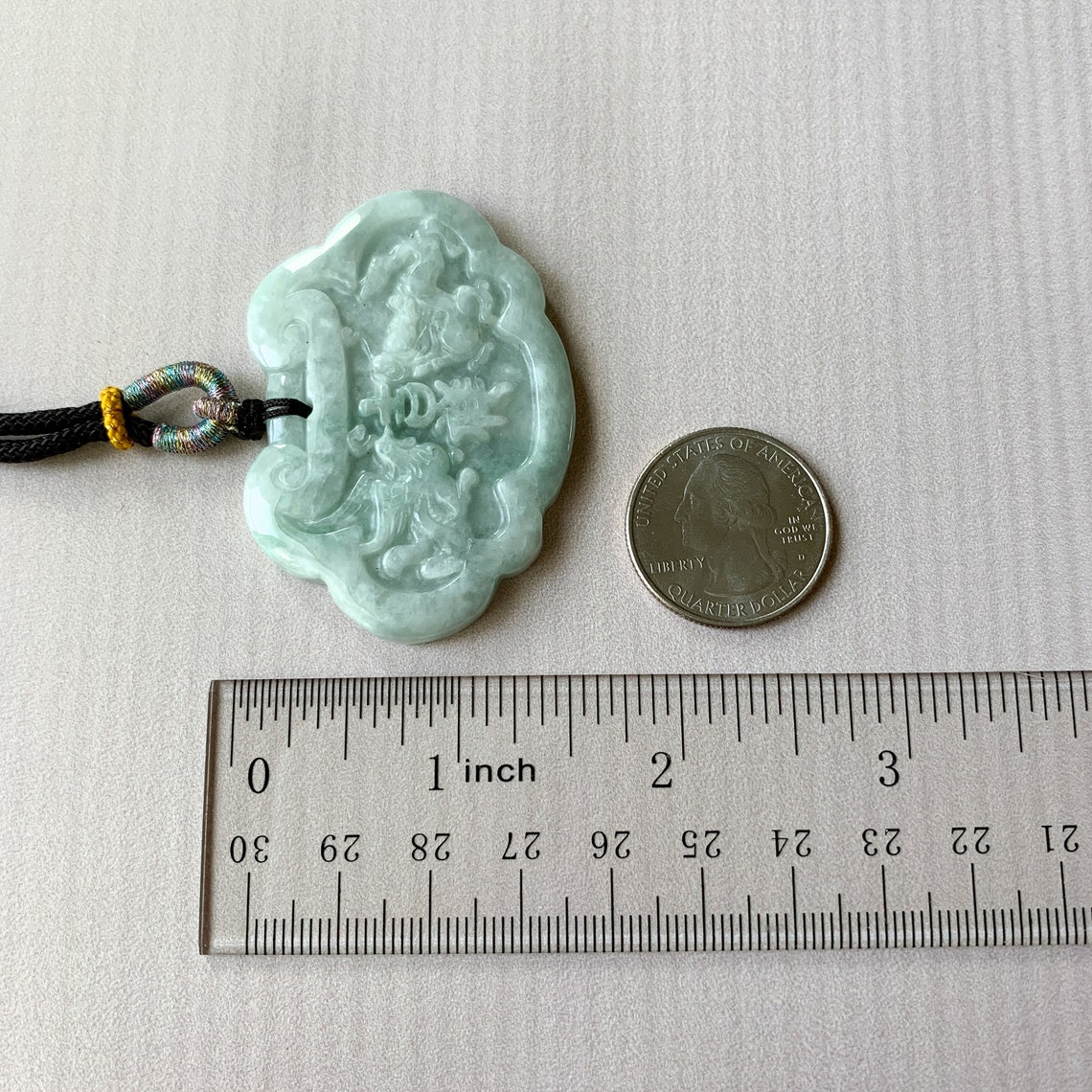 Large Jadeite Jade Longevity Lock Carved Necklace 长命锁 | Etsy