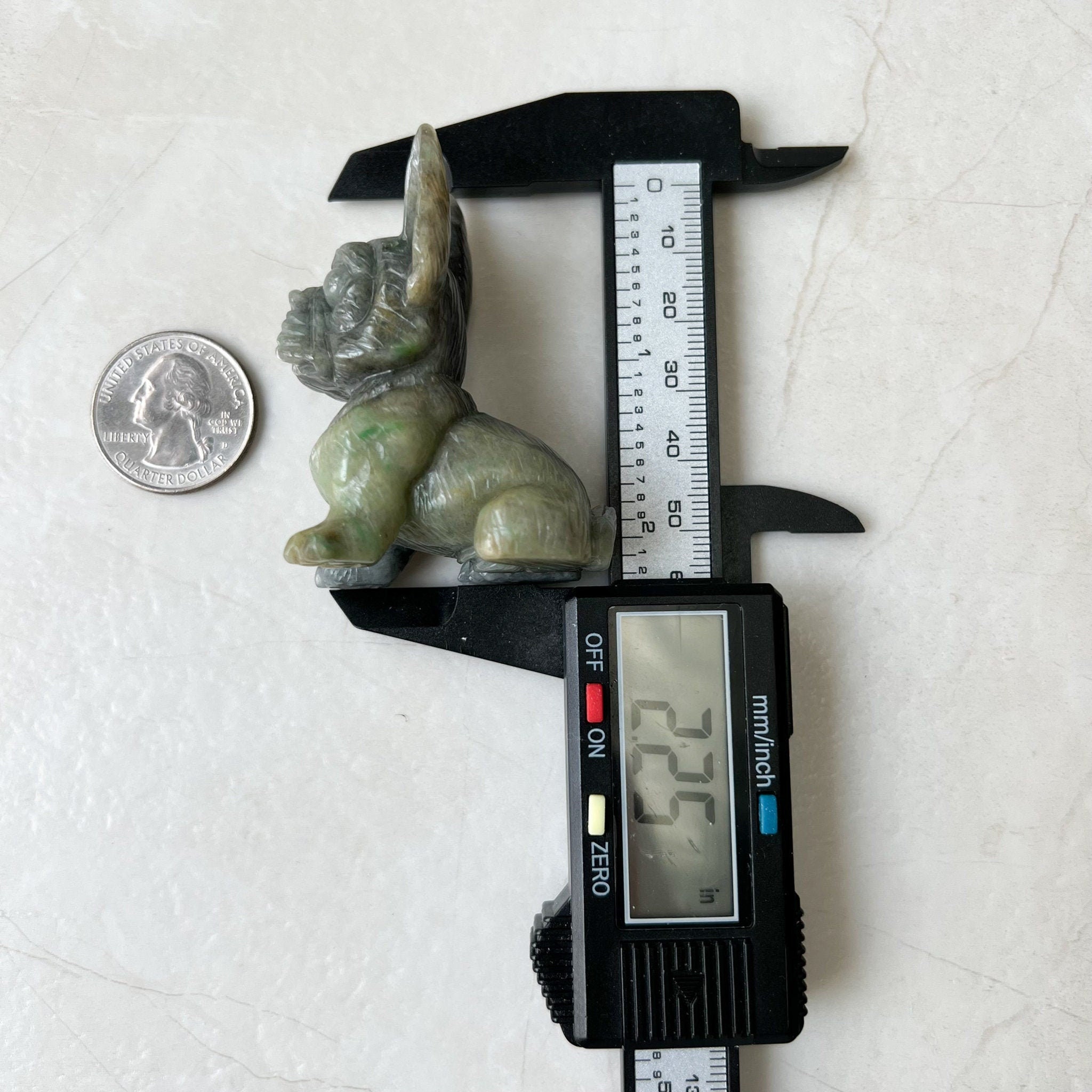 翡翠翡翠の黒犬、手彫りの彫像、ディスプレイ、装飾、YJ-1221-0316700